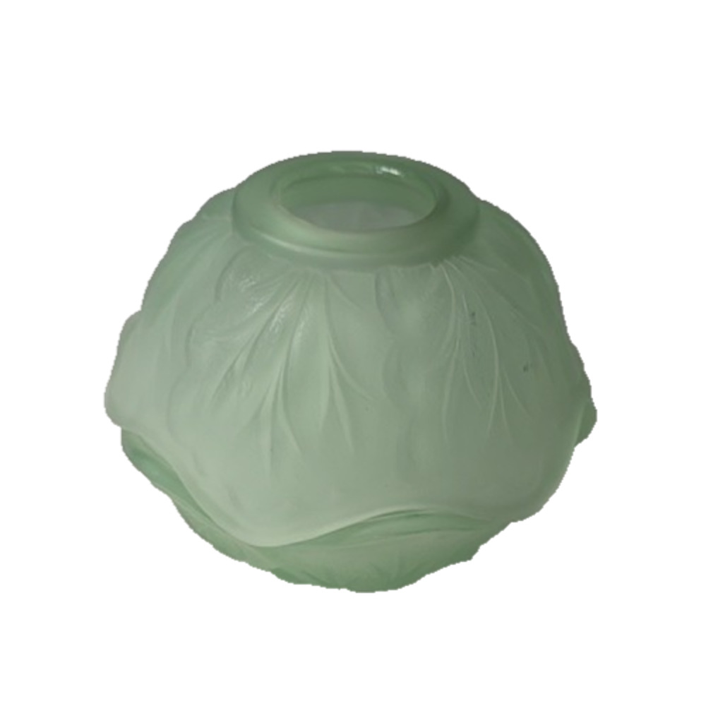Satin Frosted Green Indiana Glass Cabbage Fairy Lamp